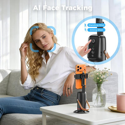 Smart 360° AI Auto Face Tracking Tripod – No App Required