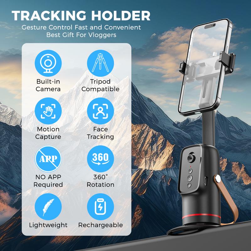 Smart 360° AI Auto Face Tracking Tripod – No App Required