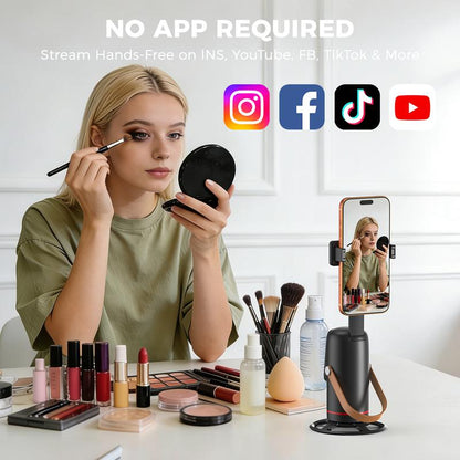 Smart 360° AI Auto Face Tracking Tripod – No App Required