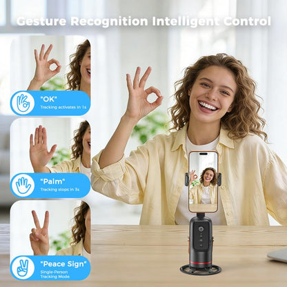 Smart 360° AI Auto Face Tracking Tripod – No App Required